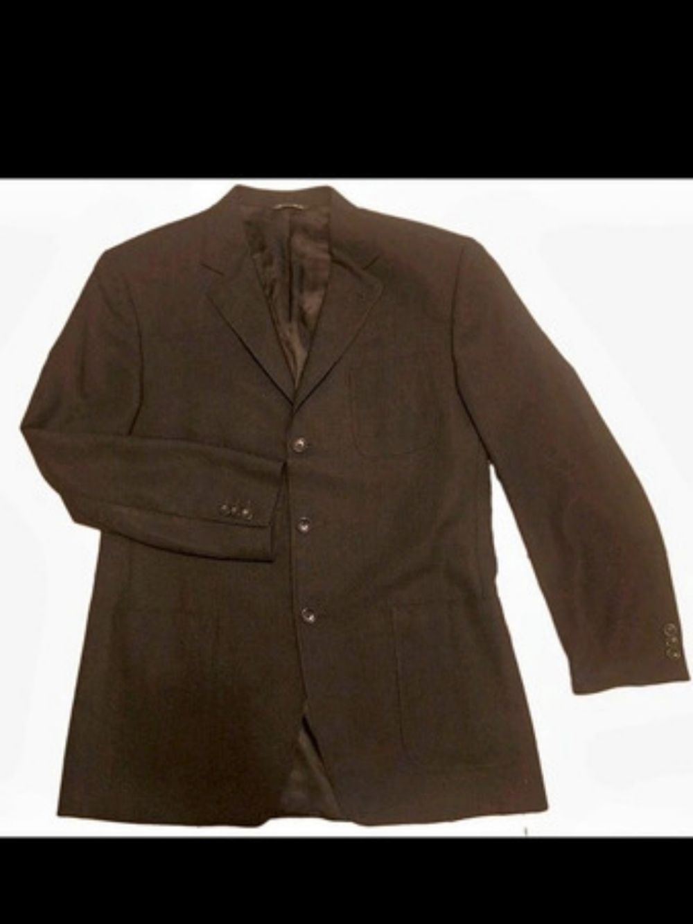 Canali Proposta Blazer Jacket 52 R US 42 R Black 100% Pure Wool Italy 3-Button